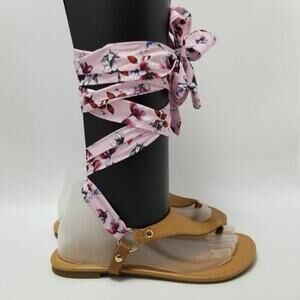 Ana A New Approach Sailor Floral Tie Gladiator Sandals Size 7.5 M